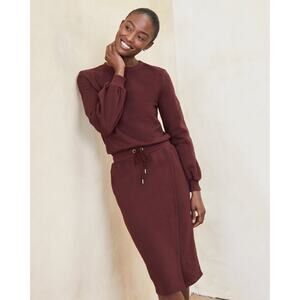 Garnet Hill Womens 100% Organic Cotton French Terry Rust Sweatshirt Dress Sz XL